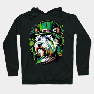 Skye Terrier Rocks Leprechaun Hat for St. Patrick's Day Hoodie